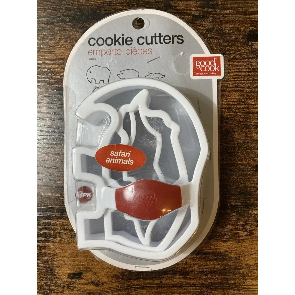 Elephant Rhino Alligator Safari Wild Animals 3 Pack Cookie Cutters Lot Kid Party
